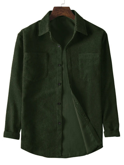 Men's long-sleeved corduroy shirt