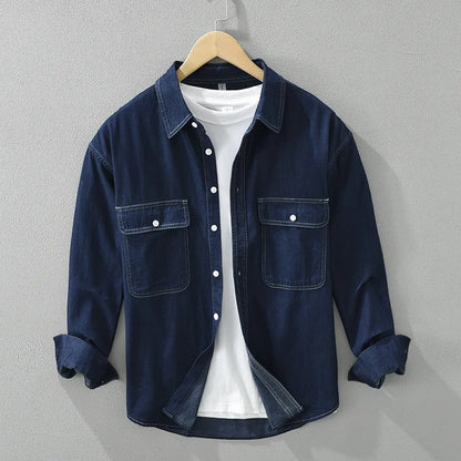 Cotton Denim Long Sleeve Shirt