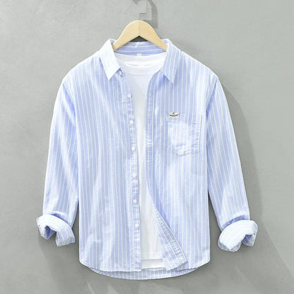 Striped Cotton Long Sleeve Shirt