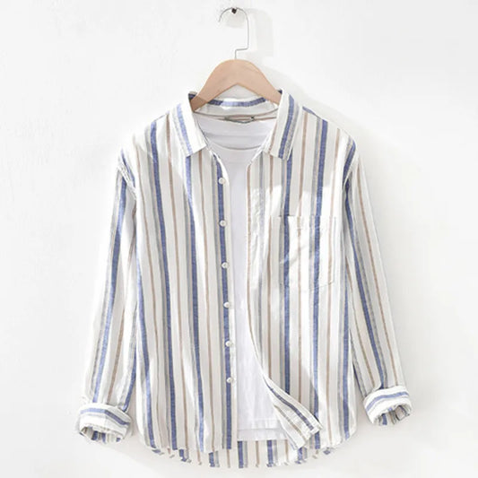 Japan Style Men Linen Shirt