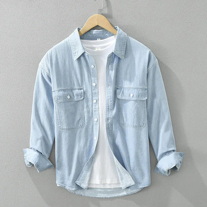 Cotton Denim Long Sleeve Shirt