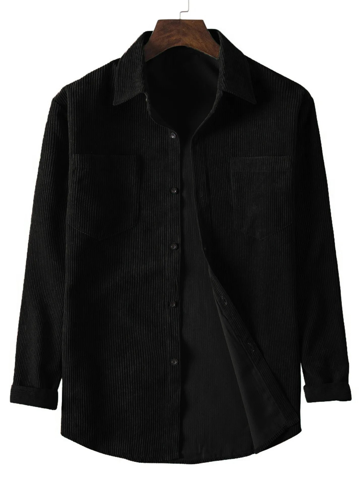 Men's long-sleeved corduroy shirt