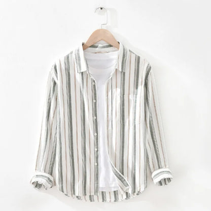 Japan Style Men Linen Shirt