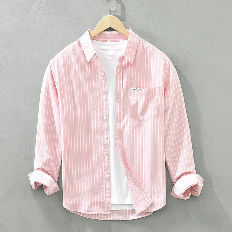 Striped Cotton Long Sleeve Shirt