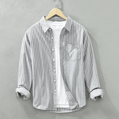 Striped Cotton Long Sleeve Shirt