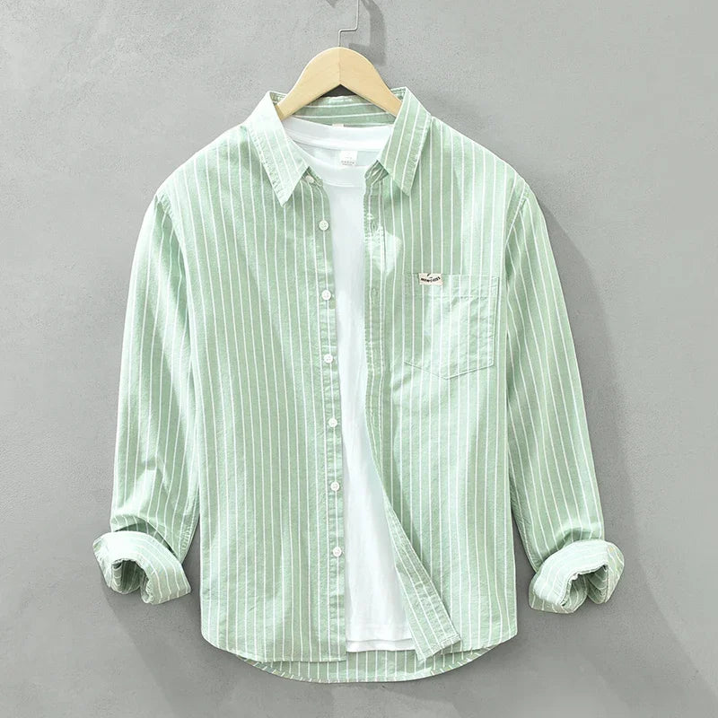 Striped Cotton Long Sleeve Shirt